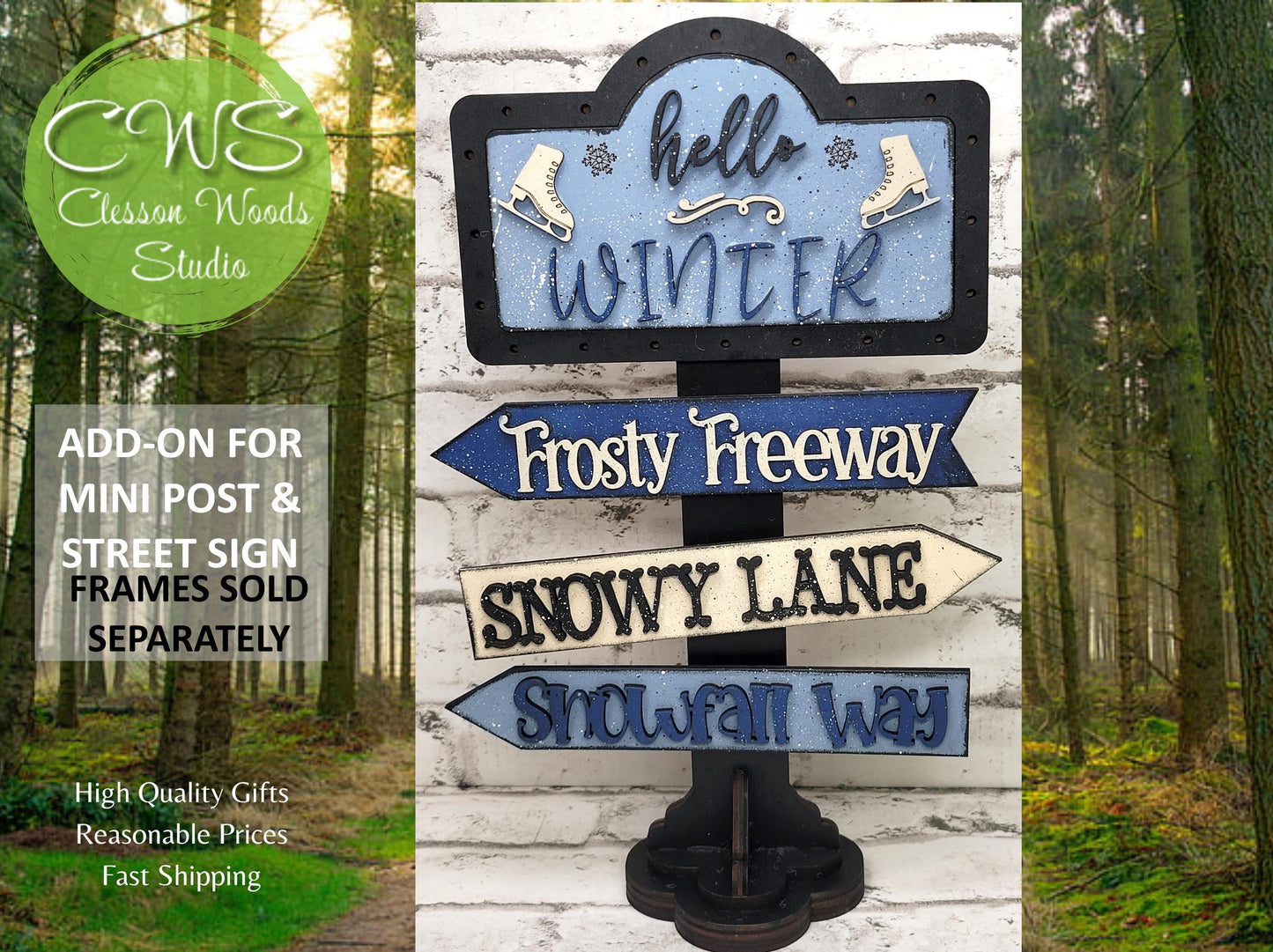 Hello Winter Add-On for Mini Post & Street Sign Frames