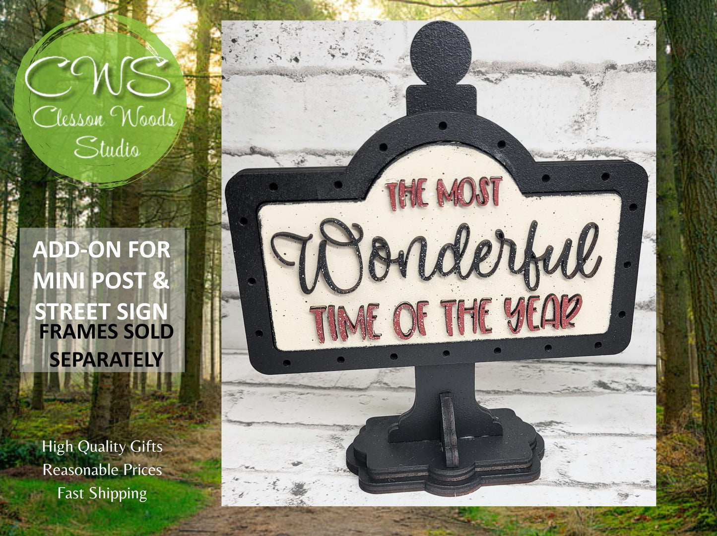 The Most Wonderful Time of the Year Add-On for Mini Post & Street Sign Frames