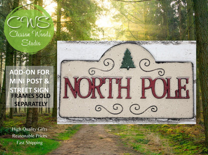 North Pole Tree Elf Clubhouse Add-On for Mini Post & Street Sign Frames