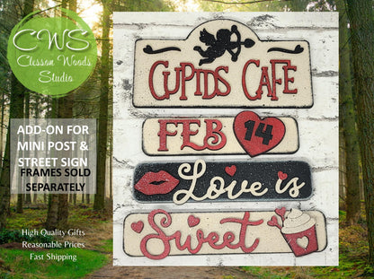 Cupids Cafe Add-On for Mini Post & Street Sign Frames