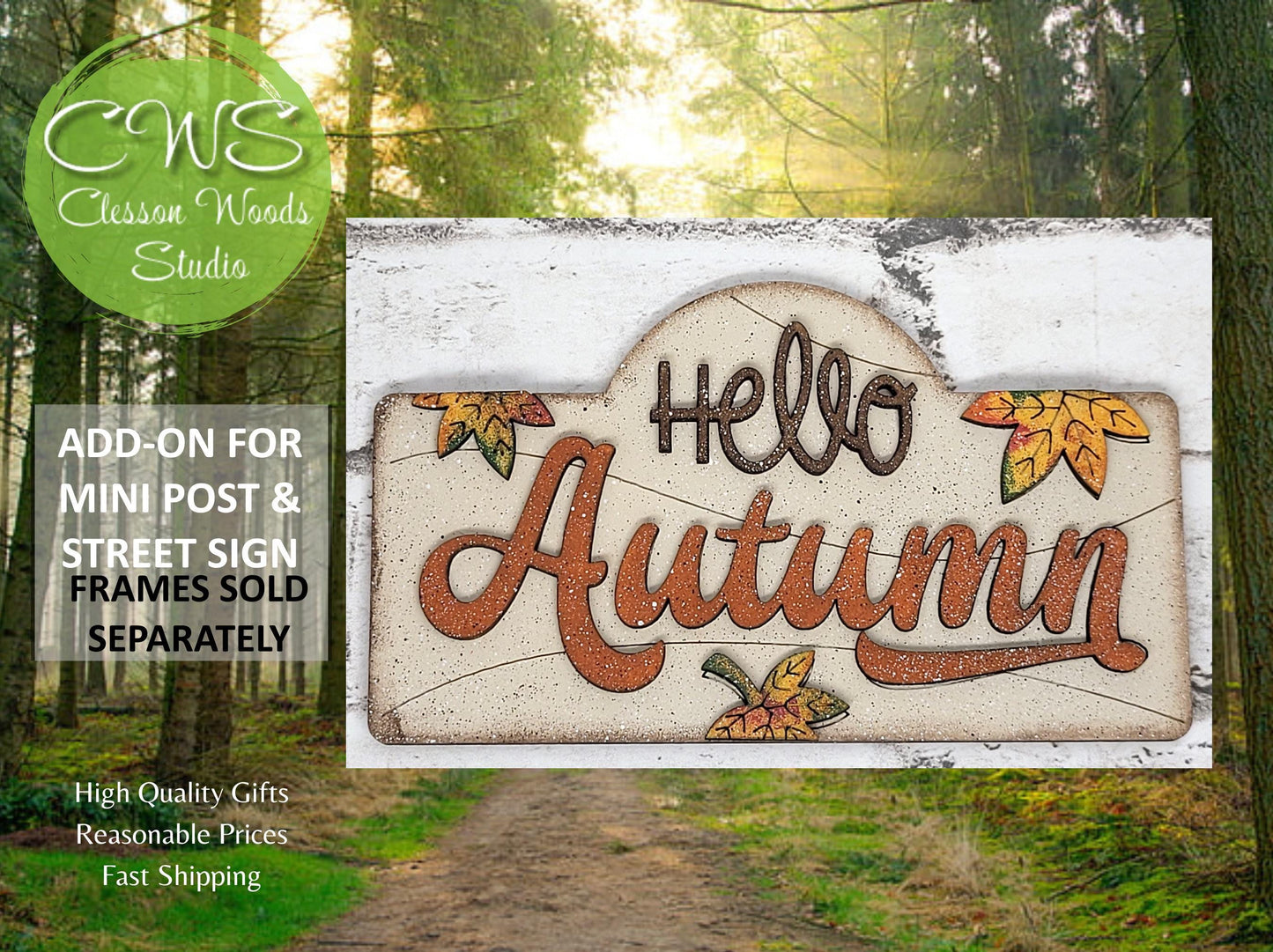 Hello Autumn Add-On for Mini Post & Street Sign Frames