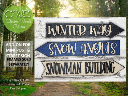 North Pole Blue 1 Add-On for Mini Post & Street Sign Frames (Sold Separately)