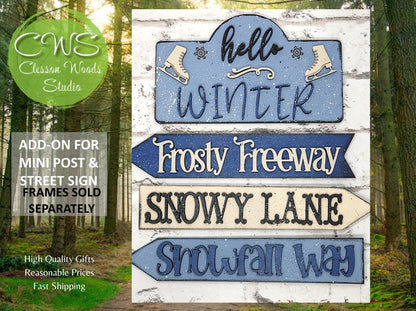 Hello Winter Add-On for Mini Post & Street Sign Frames