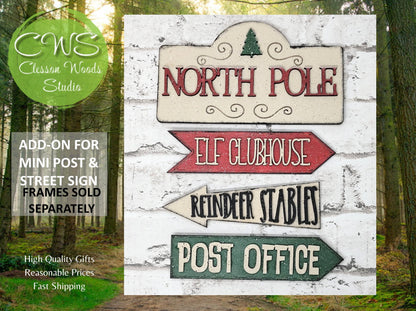 North Pole Tree Elf Clubhouse Add-On for Mini Post & Street Sign Frames