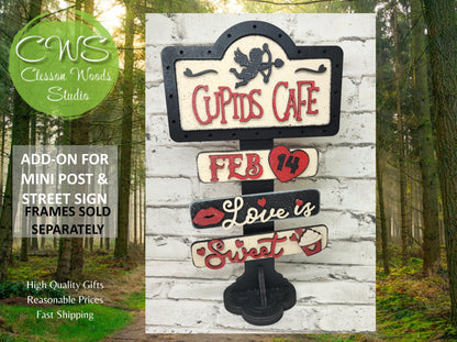 Cupids Cafe Add-On for Mini Post & Street Sign Frames