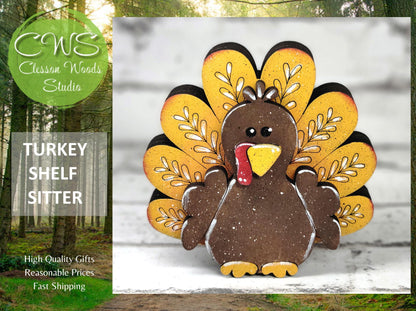Turkey Shelf Sitter Tiered Tray Decor Piece