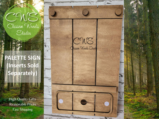 Stained Pallet Sign For Inserts (Inserts Sold Separately)