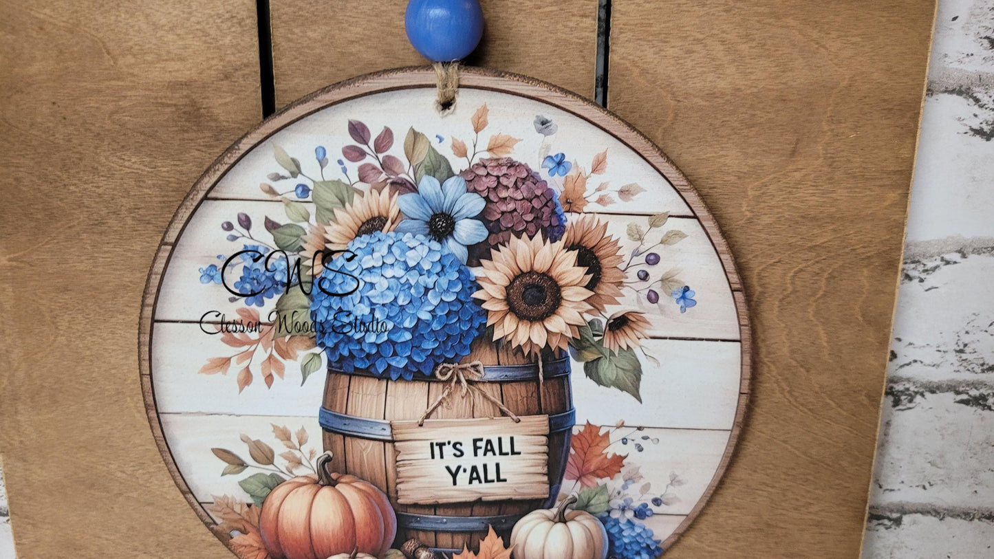 Fall Pallet Sign Add-On: 6" Autumn Leaves Round Sign