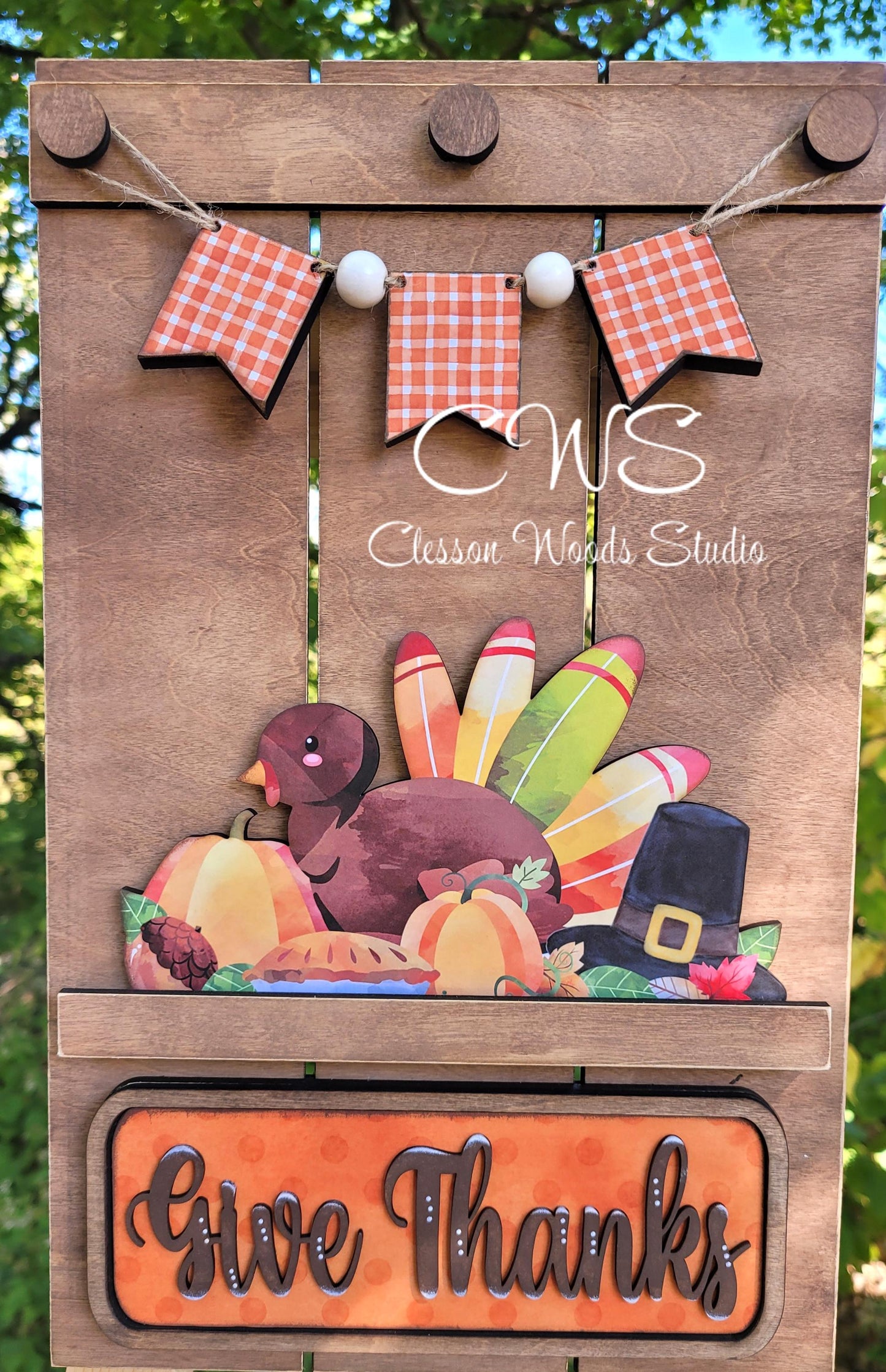 Pallet Sign Ad-On Give Thanks Turkey Insert Set