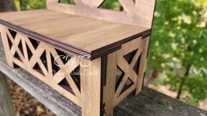 Bench Display For Seasonal Accents Tiered Tray Decor
