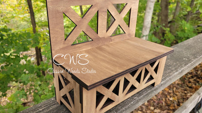 Bench Display For Seasonal Accents Tiered Tray Decor