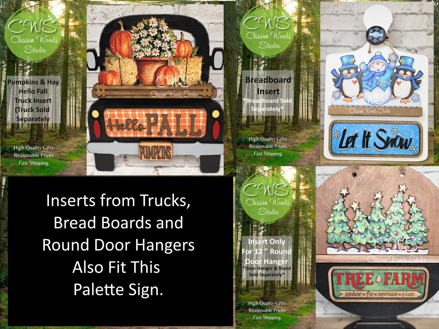 White Pallet Sign For Inserts (Inserts Sold Separately)