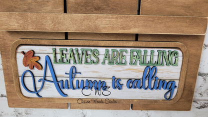 Fall Pallet Sign Add-On: 6" Autumn Leaves Round Sign