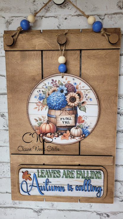 Fall Pallet Sign Add-On: 6" Autumn Leaves Round Sign