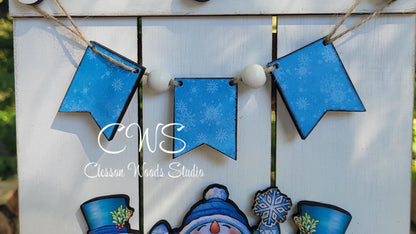 Pallet Sign Ad-On Penguins Let It Snow Insert  and Banner Set