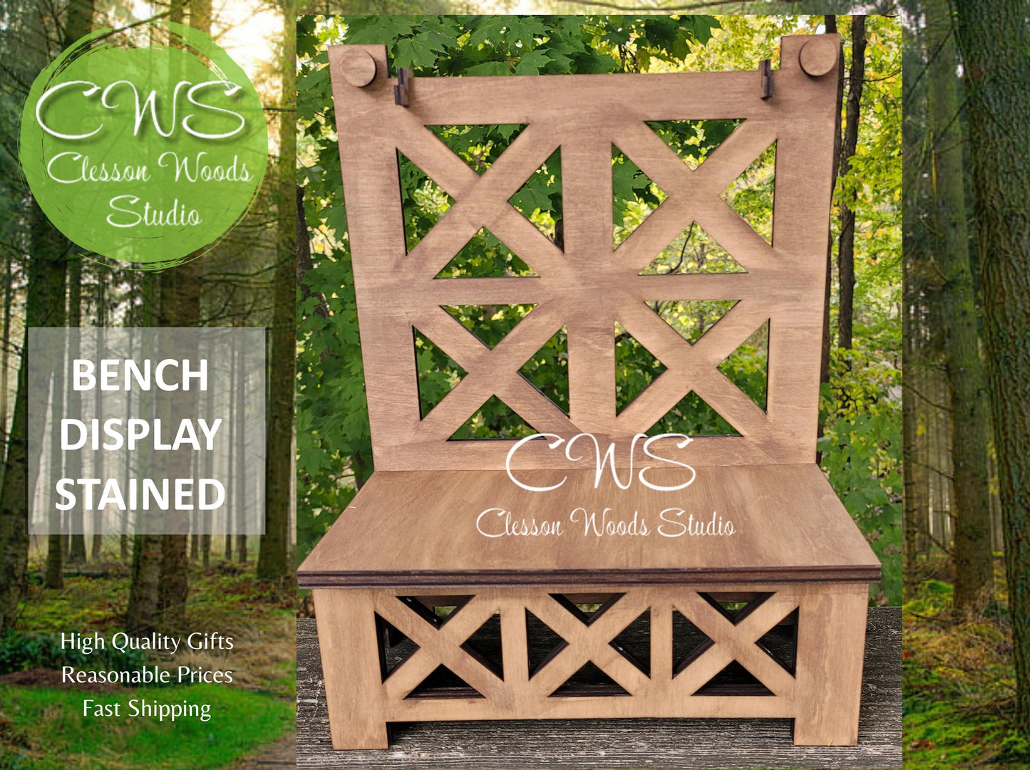 Bench Display For Seasonal Accents Tiered Tray Decor
