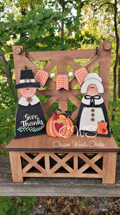 Bench Display For Seasonal Accents Tiered Tray Decor
