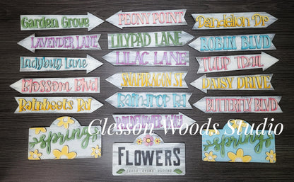 Spring Flowers Add-On for Mini Post & Street Sign Frames (Sold Separately)