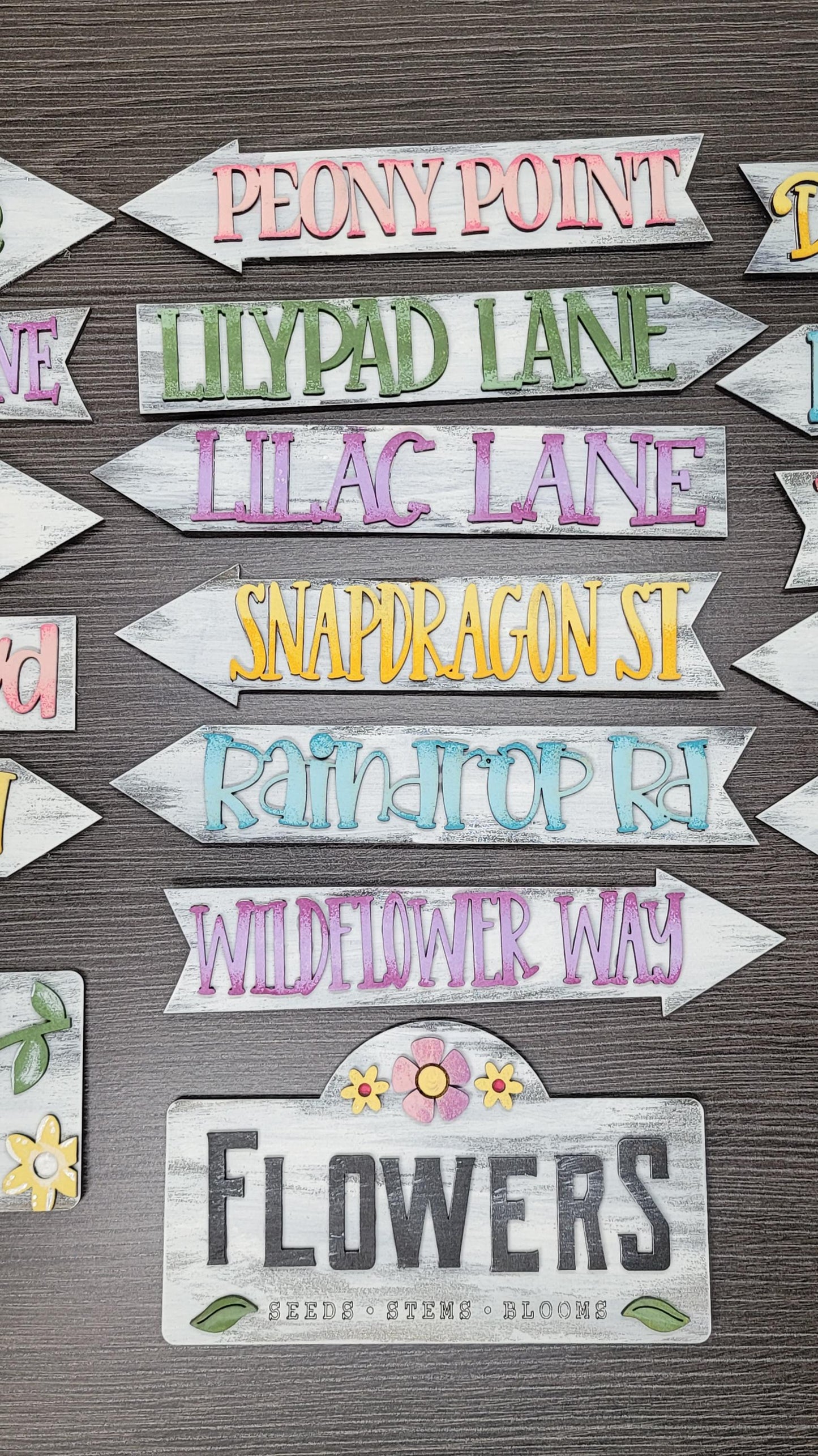 Spring Flowers Add-On for Mini Post & Street Sign Frames (Sold Separately)