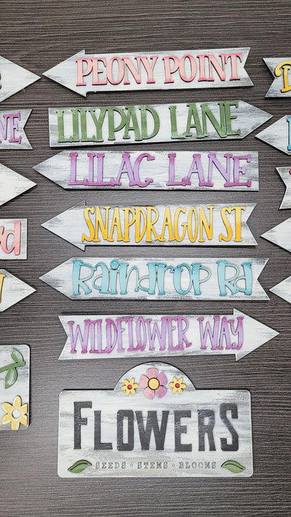 Spring Flowers Add-On for Mini Post & Street Sign Frames (Sold Separately)