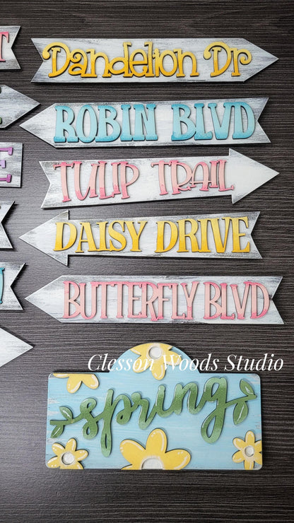 Spring Flowers Add-On for Mini Post & Street Sign Frames (Sold Separately)
