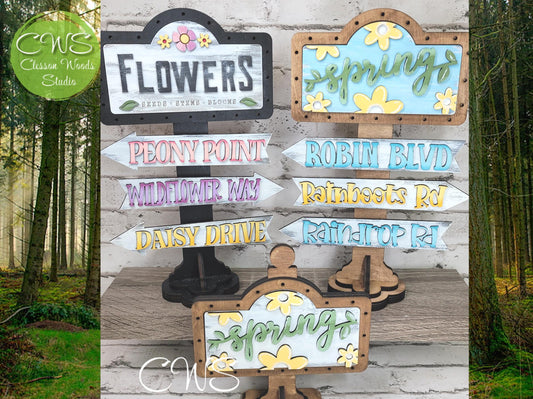 Spring Flowers Add-On for Mini Post & Street Sign Frames (Sold Separately)