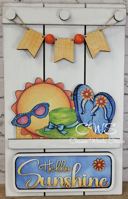Hello Sunshine Pallet Sign Add-On: Sun Hat & Flip Flops