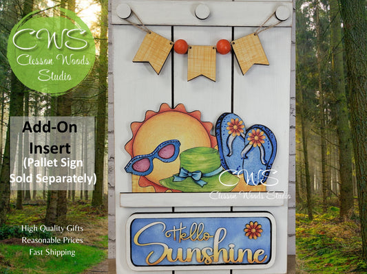 Hello Sunshine Pallet Sign Add-On: Sun Hat & Flip Flops
