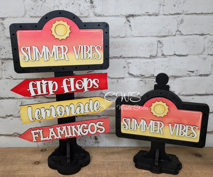 Summer Vibes Add-On for Mini Post & Street Sign Frames (Sold Separately)