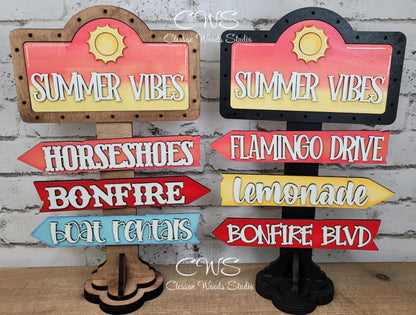 Summer Vibes Add-On for Mini Post & Street Sign Frames (Sold Separately)