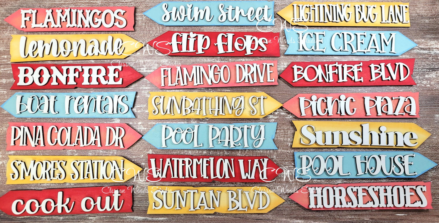 Summer Vibes Add-On for Mini Post & Street Sign Frames (Sold Separately)