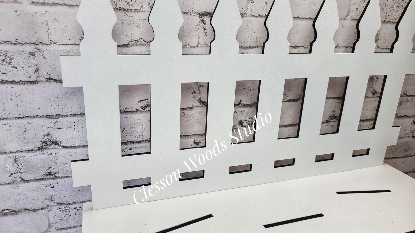 White Picket Fence Extra Large Display Bench for Inserts Sold Separately