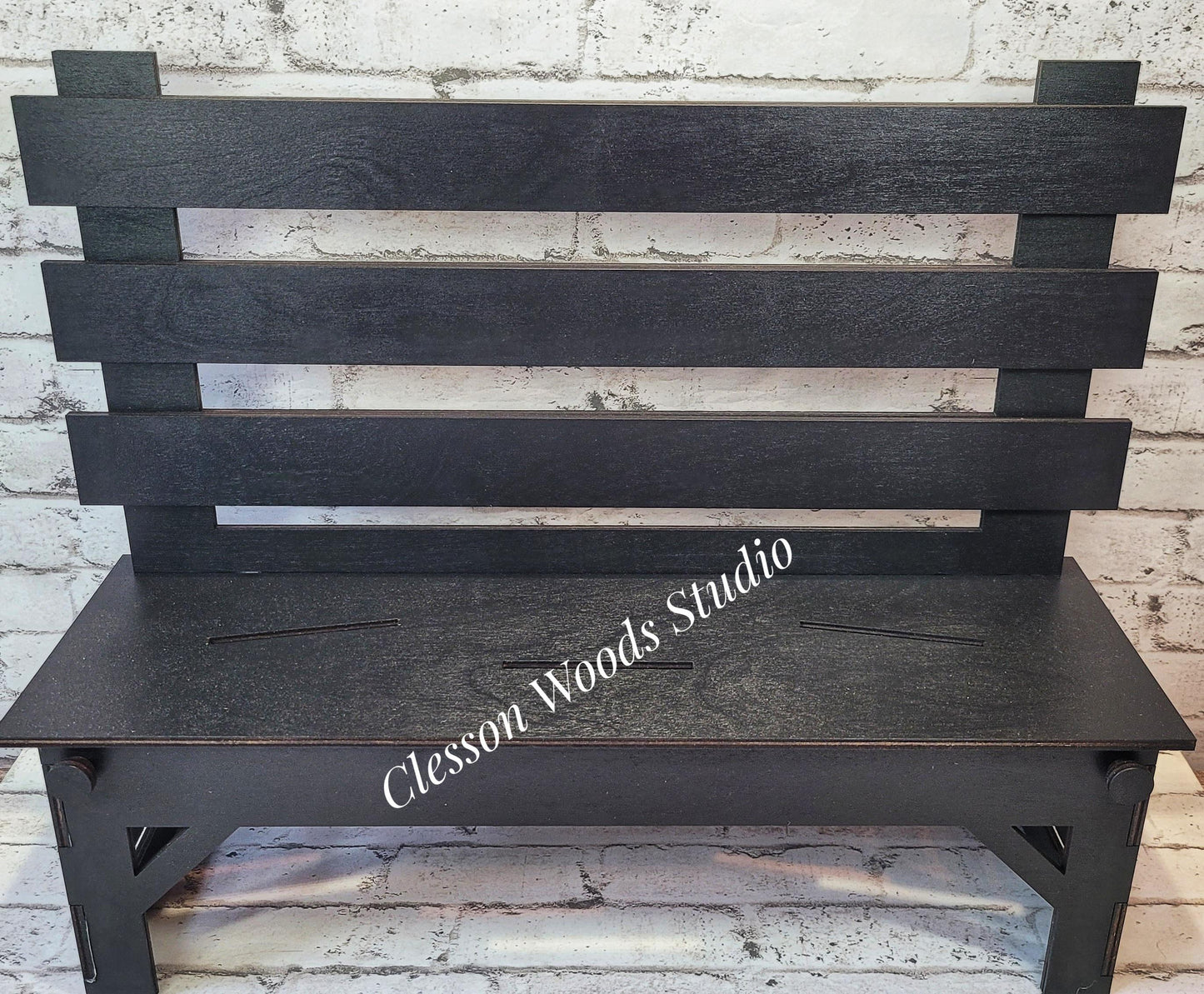 Black Park Bench Extra Large Display Bench for Inserts Sold Separately
