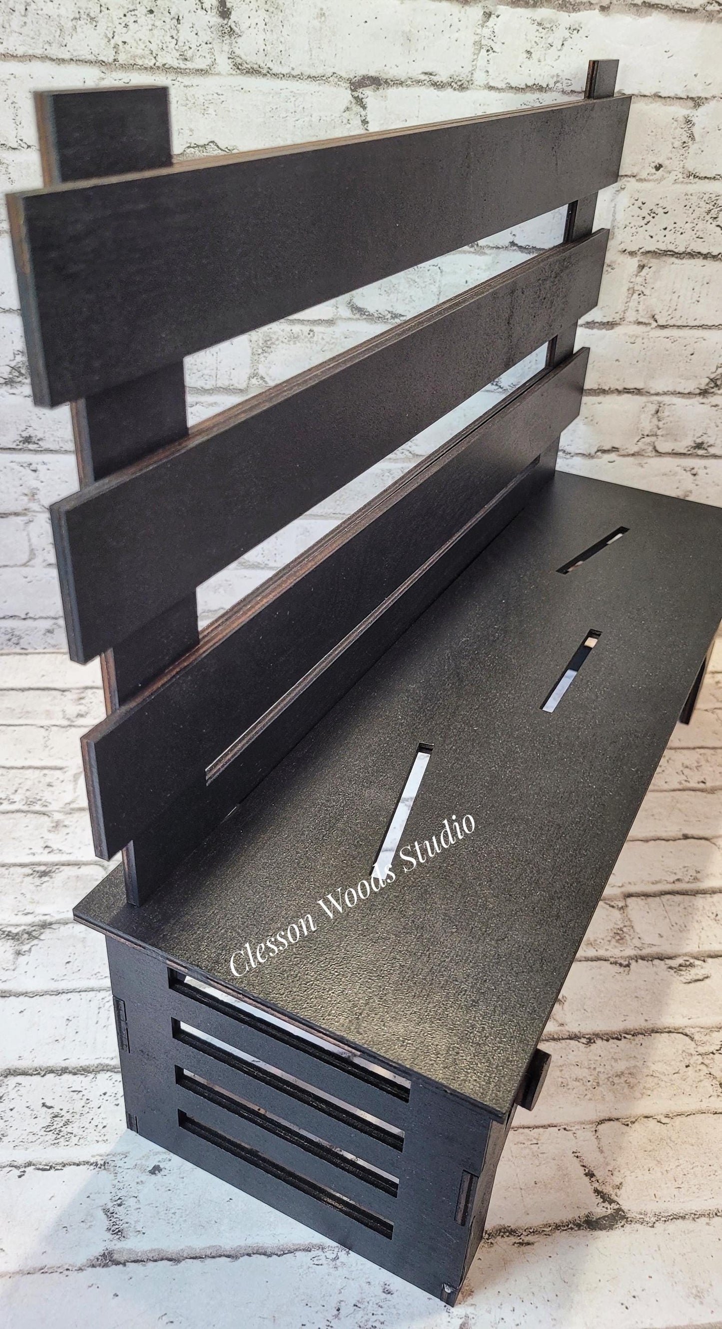 Black Park Bench Extra Large Display Bench for Inserts Sold Separately