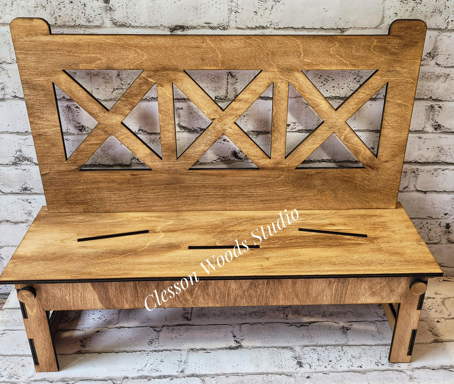 Stained Farmhouse Extra Large Display Bench for Inserts Sold Separately