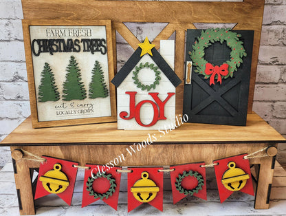 Stained Farmhouse Extra Large Display Bench for Inserts Sold Separately