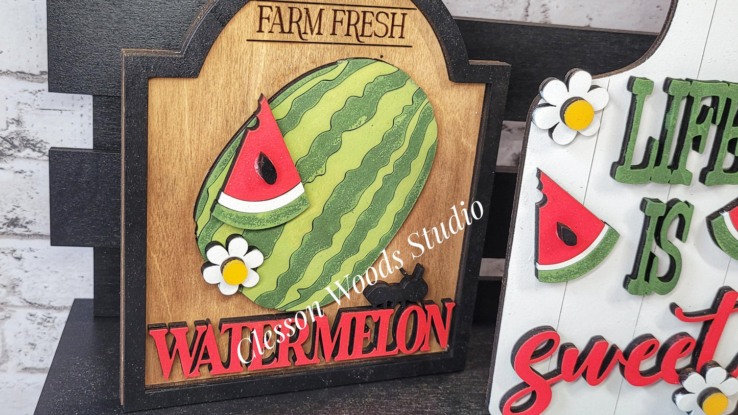 Finished Painted Watermelon Insert Set (Bright Red) for Large Bench