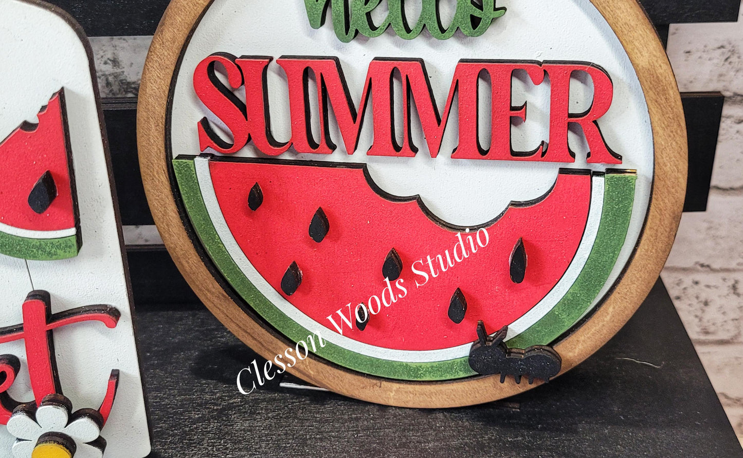 Finished Painted Watermelon Insert Set (Bright Red) for Large Bench