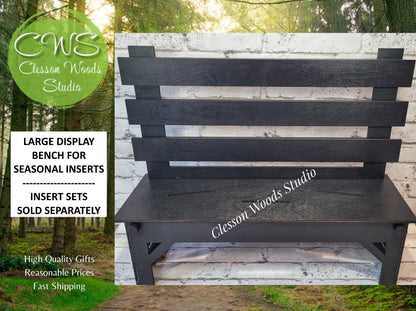 Black Park Bench Extra Large Display Bench for Inserts Sold Separately