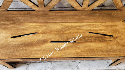 Stained Farmhouse Extra Large Display Bench for Inserts Sold Separately