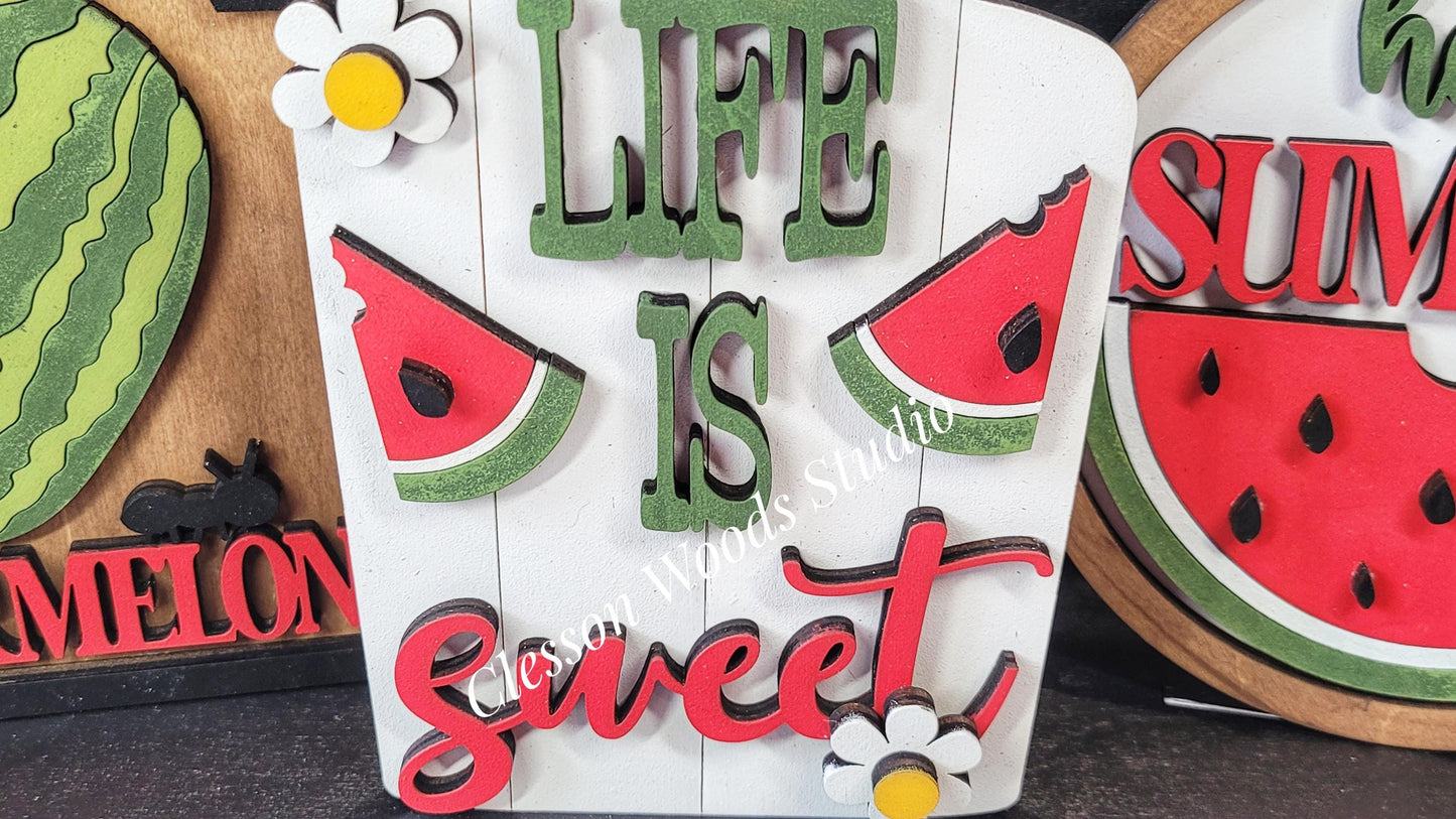 Finished Painted Watermelon Insert Set (Bright Red) for Large Bench