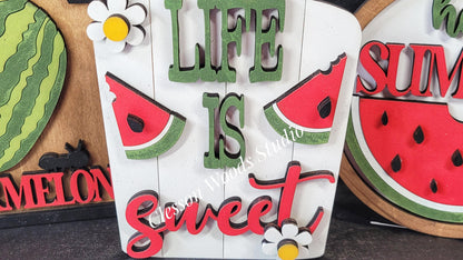 Finished Painted Watermelon Insert Set (Bright Red) for Large Bench