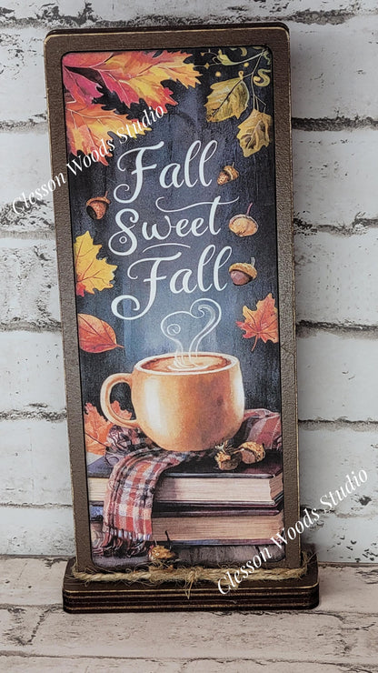 Fall Sweet Fall Vertical Standing Wood Sign