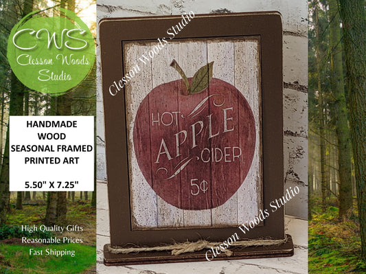Apple Cider 5 Cents Framed Art with Attached Stand
