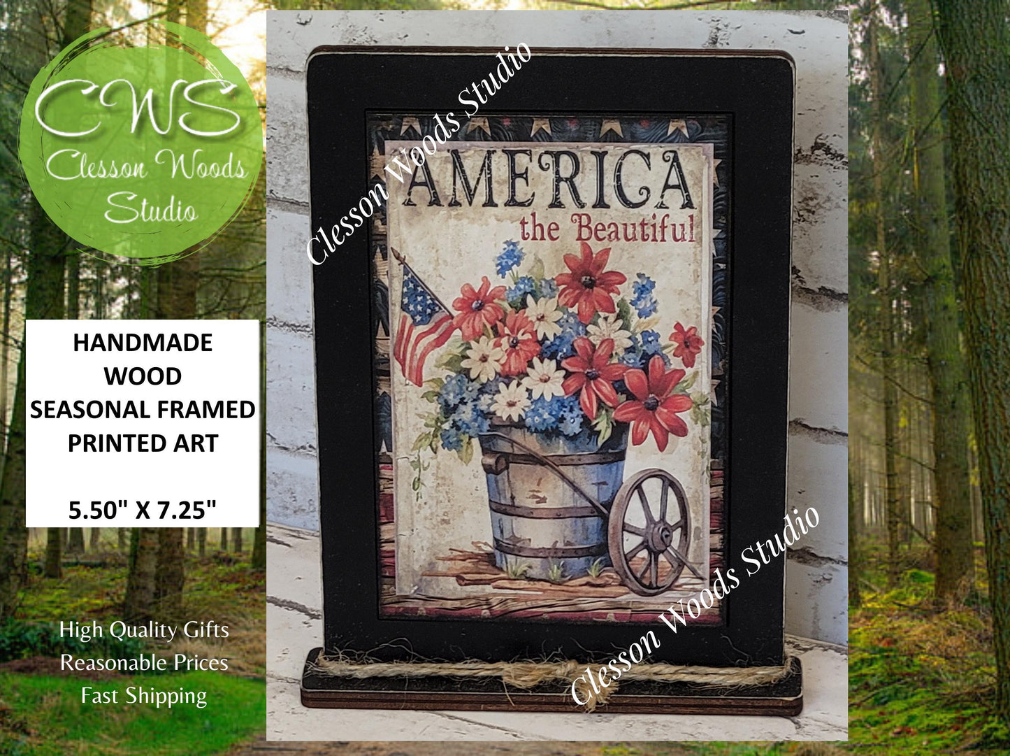 America The Framed Art, Rustic Patriotic Decor