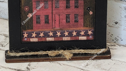 America Land That I Love Saltbox Houses Framed Art with Attached Stand