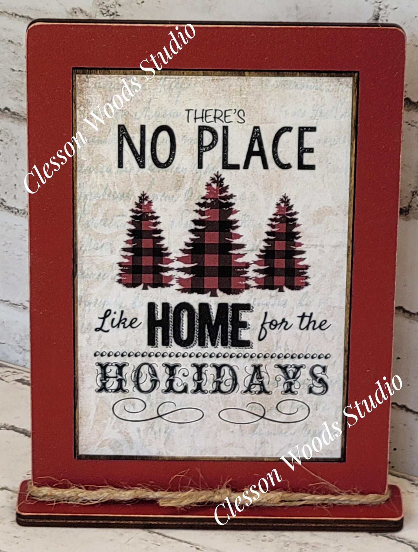 There's No Place Like Home For The Holidays Framed Art with Attached Stand