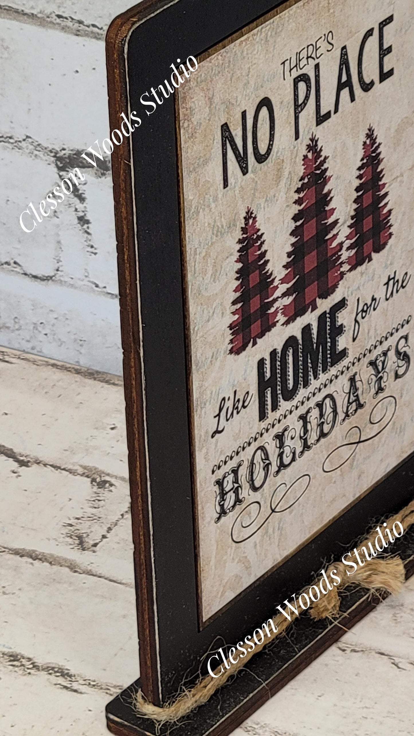 There's No Place Like Home For The Holidays Framed Art with Attached Stand