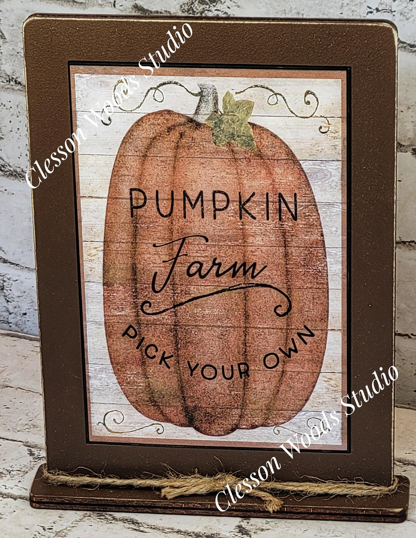 Pumpkin Farm Pick Your Own Framed Art with Attached Stand