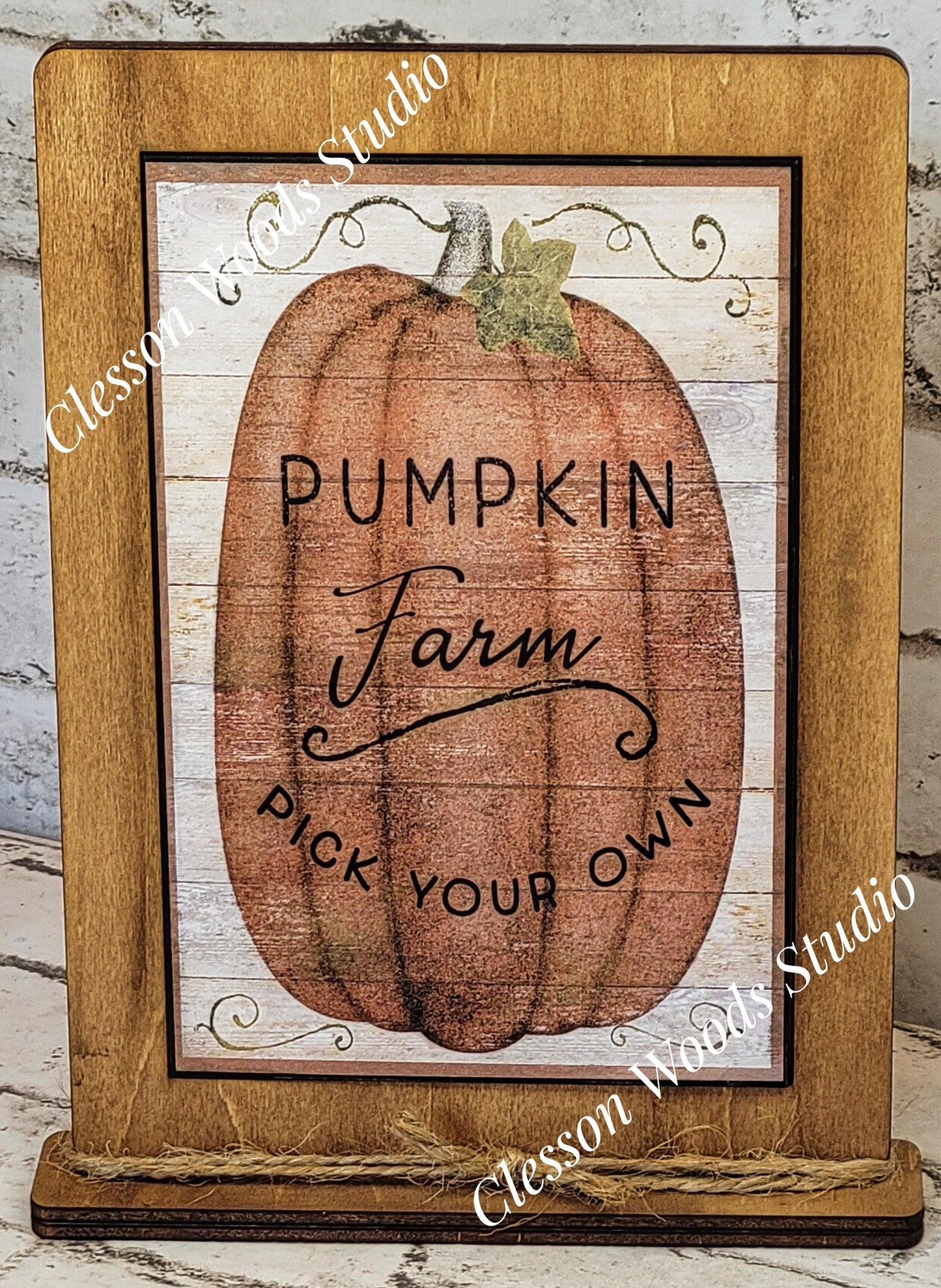 Pumpkin Farm Pick Your Own Framed Art with Attached Stand